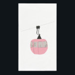 Retro Pink Ski Gondola Lift Skiers Napkin<br><div class="desc">Minimalist Pink gondola lift design for skiers and skiing enthusiasts. A Pink ski gondola is the perfect personalised festive Christmas holiday gift for him or her. Winter snow Christmas ski skiing skier gifts. Pink ski lift gondola paper plates</div>