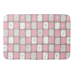 Retro Pink Starbursts Bath Mat