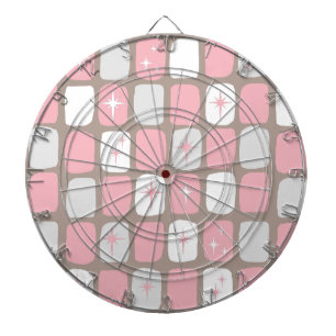 Retro Pink Starbursts Dart Board