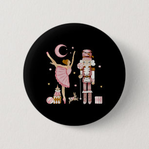 Retro Pink Sugar Plum Fairy Nutcracker Christmas C 6 Cm Round Badge