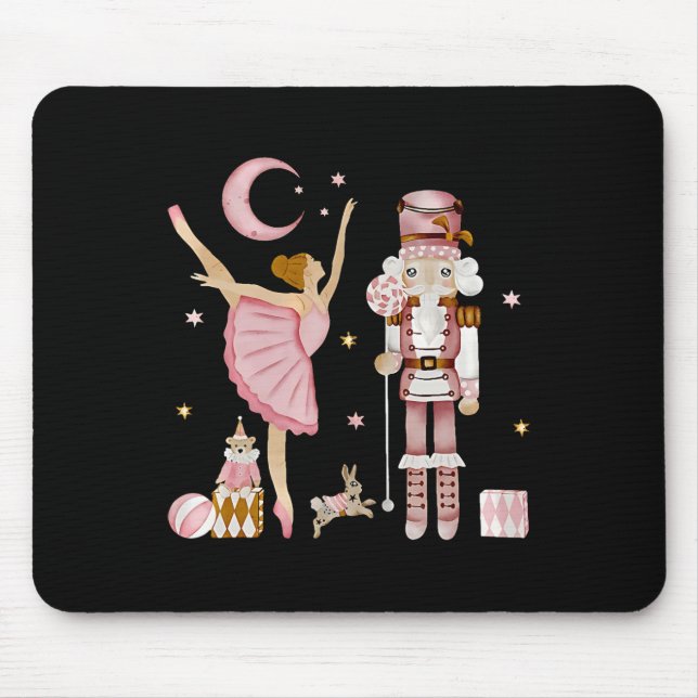 Retro Pink Sugar Plum Fairy Nutcracker Christmas C Mouse Pad (Front)
