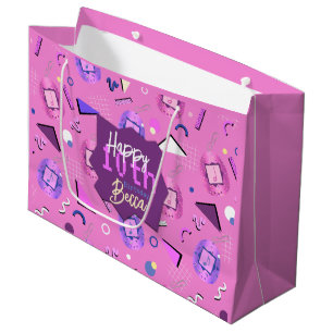 Retro Pink Tamagotchi Birthday Large Gift Bag