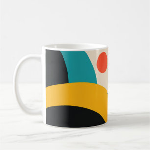 Retro Pink Teal Blue Geometric Abstract Coffee Mug