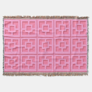 Retro Pink Trellis Throw Blanket