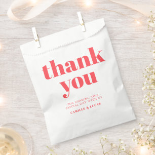 Retro Pink trendy wedding favour bag