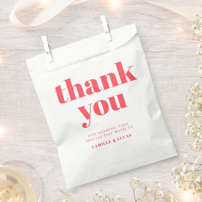Retro Pink trendy wedding  favour bag (Clipped)