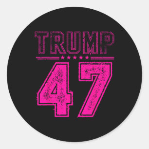 Retro Pink Trump 47 President Usa Flag For Trump Classic Round Sticker