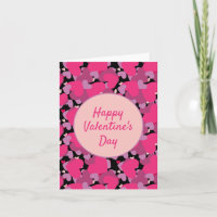 Retro pink Valentine's hearts stamp pattern