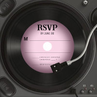 Retro Pink Vinyl Record Wedding RSVP Response