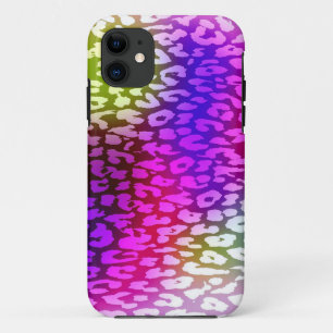 Retro pink violet green leopard print skin Case-Mate iPhone case