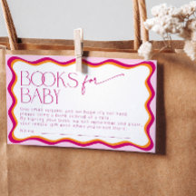 Retro Pink Wavy Bord Books for Baby Shower