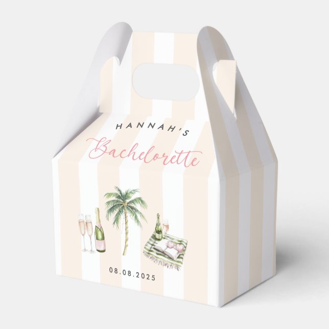 Retro Pink Wine Country Bachelorette Weekend Favour Box (Front Side)