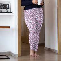 Retro Pink Xmas Ornaments Christmas Pajama Pants