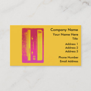 Retro Pink & Yellow Cassette Tape Business Card