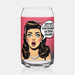 Retro Pinup_ Action Packed Can Glass