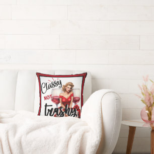 Retro Pinup Classy not Trashy Cushion