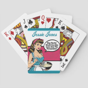 Retro Pinup_ Hey Darlin Playing Cards