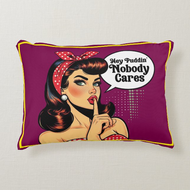 Retro Pinup_ Hey Pudding  Decorative Cushion (Front)