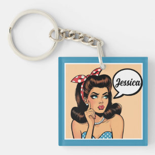 Retro Pinup_ My Dear Key Ring
