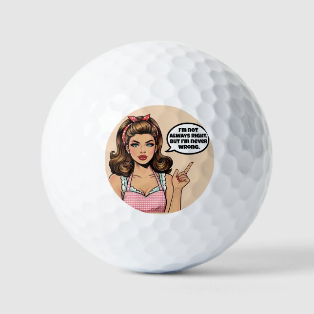 Retro Pinup_ Not Wrong Golf Balls (Front)