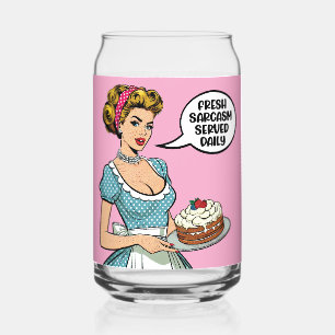 Retro Pinup_ Served Daily Can Glass