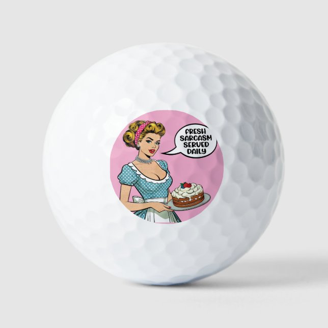 Retro Pinup_ Served Daily Golf Balls (Front)