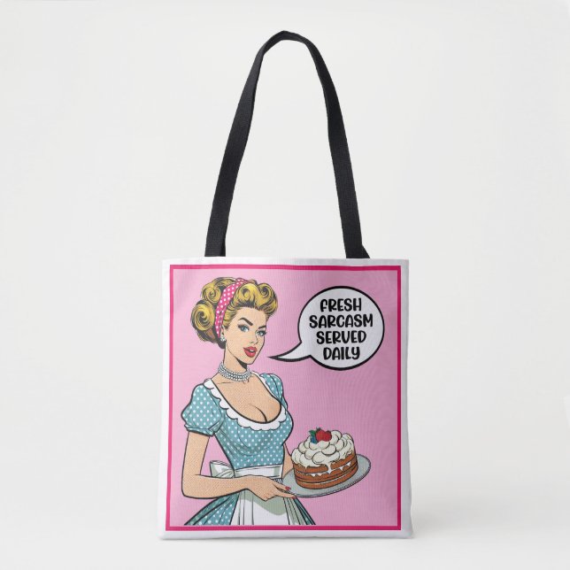 Retro Pinup_ Served Daily Tote Bag (Front)
