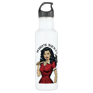 Retro Pinup "Who's Next?" Water Bottle