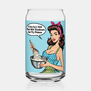 Retro Pinup_ With Kindness Can Glass