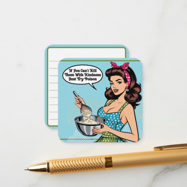 Retro Pinup_ With Kindness Enclosure Card (Front/Back In Situ)
