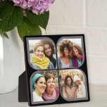 Retro Pinwheel Flower Petal 4 Photo Collage Black Plaque<br><div class="desc">Stylish photo display in black and grey with retro pinwheel style photo collage. The photo template is set up for you to add 4 of your favourite photos, which are automatically displayed in the flower petal shapes. If you have any problem with picture placement, try cropping your photo to a...</div>