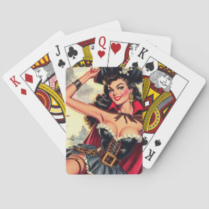Retro Pirate Pin Up Playing Cards