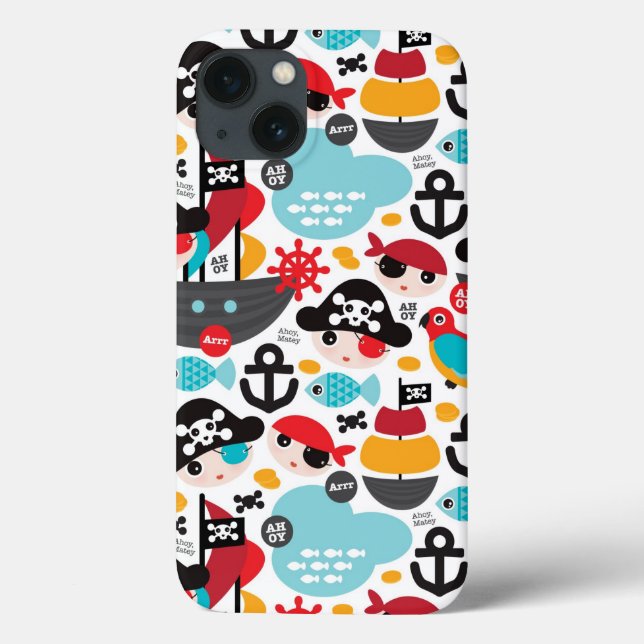 Retro pirates illustration sailing Case-Mate iPhone case (Back)