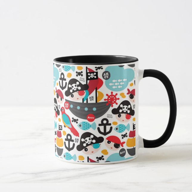 Retro pirates illustration sailing mug (Right)