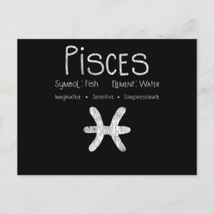Retro Pisces Zodiac Sign Fish Water Astrology Gift Postcard