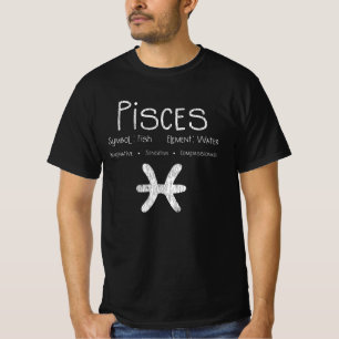 Retro Pisces Zodiac Sign Fish Water Astrology Gift T-Shirt