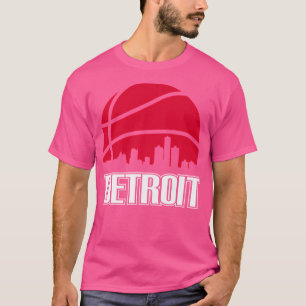 Retro Pistons Basketball Detroit City Skyline T-Shirt