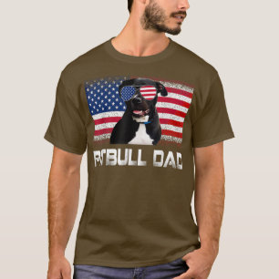 Retro Pitbull Dad Dog Lover Owner Father's Day Ame T-Shirt