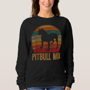 Retro Pitbull Mum  Dog Lover Pet Mother Pit Bull M Sweatshirt