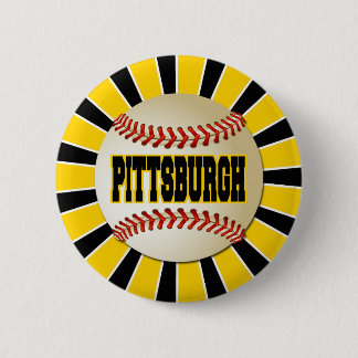 RETRO PITTSBURGH BASEBALL 6 CM ROUND BADGE