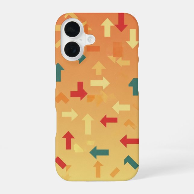 Retro Pixel Arrows iPhone 16 Case (Back)