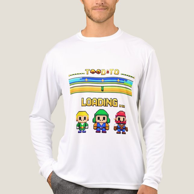 Retro Pixel Game Loading T-Shirt – 8-Bit Character Tri-Blend Shirt (Front)