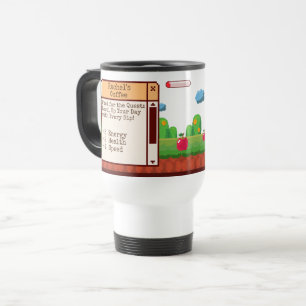 Retro Pixel Gaming Personalised Travel Mug