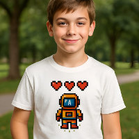 Retro Pixel Space Kids T-Shirt