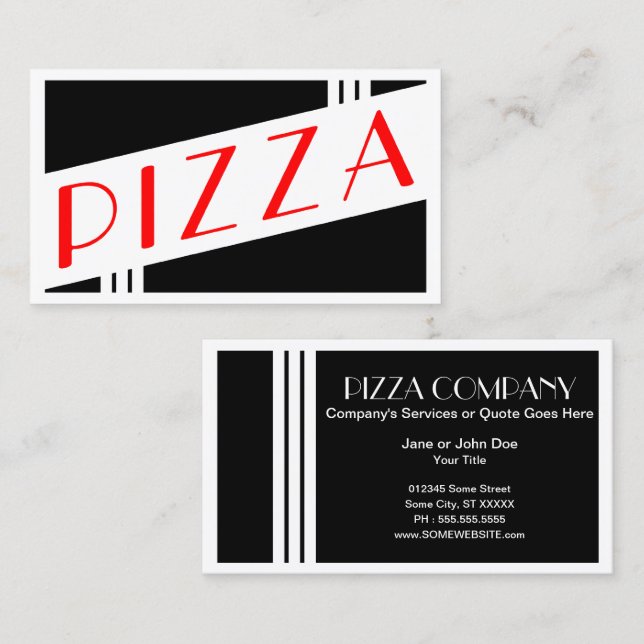 retro pizza business card (Front/Back)