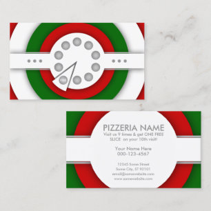 retro PIZZA  loyalty stamp card