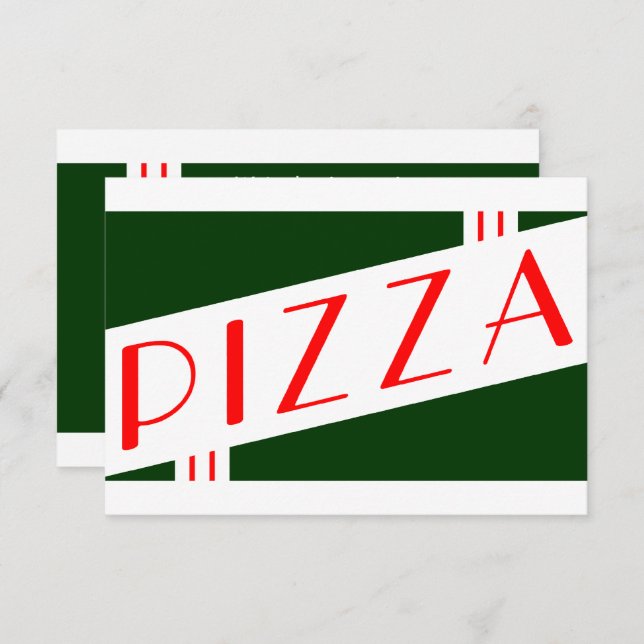 retro pizza party invitation (Front/Back)