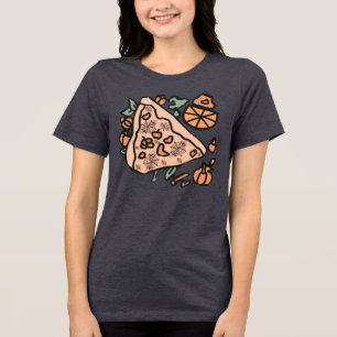 Retro Pizza with a Pumpkin Twist Tri-Blend Shirt