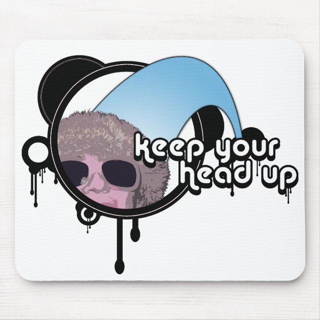 retro pj : keep your head up mouse pad (Front)