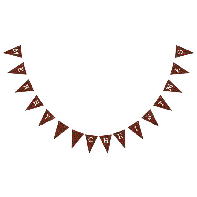 Retro Plaid Merry Christmas Bunting (All)